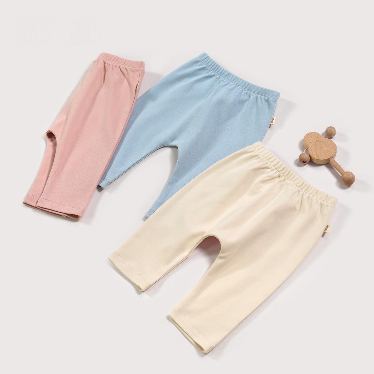 Cotton Knitted Baby Pants Elastic Waistband