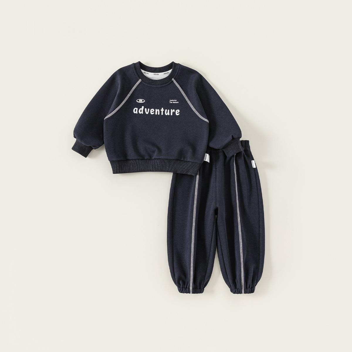 Letter Print Tracksuit Cotton Pullover Jogger