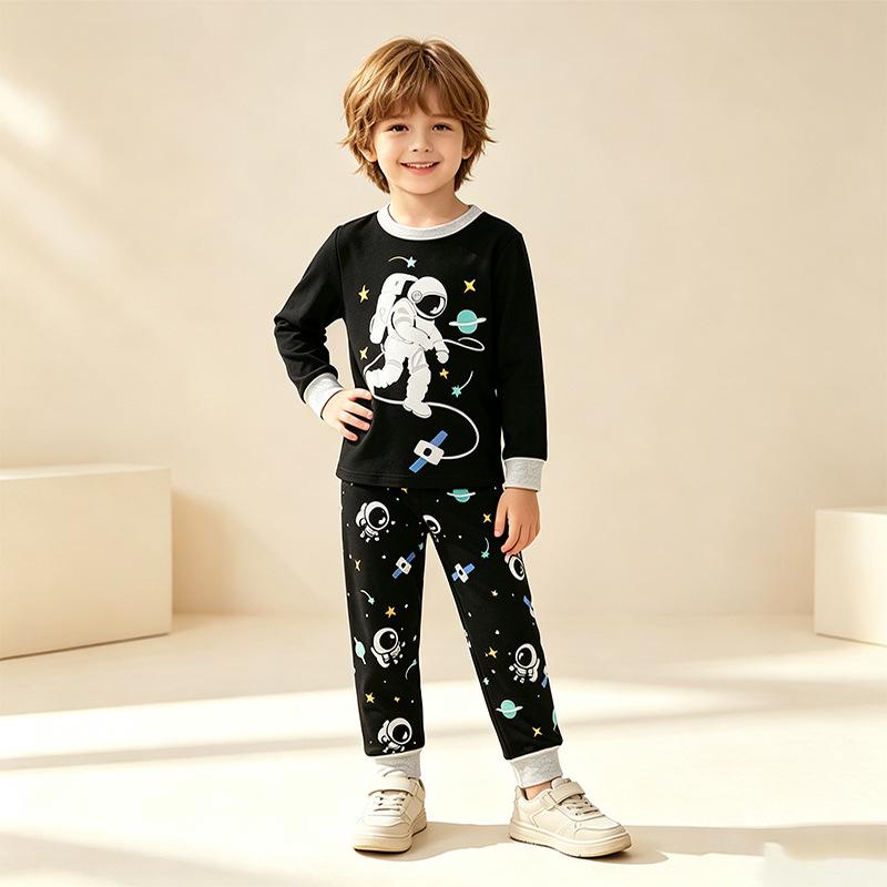 Childrens Space-themed Cotton Pajama Set