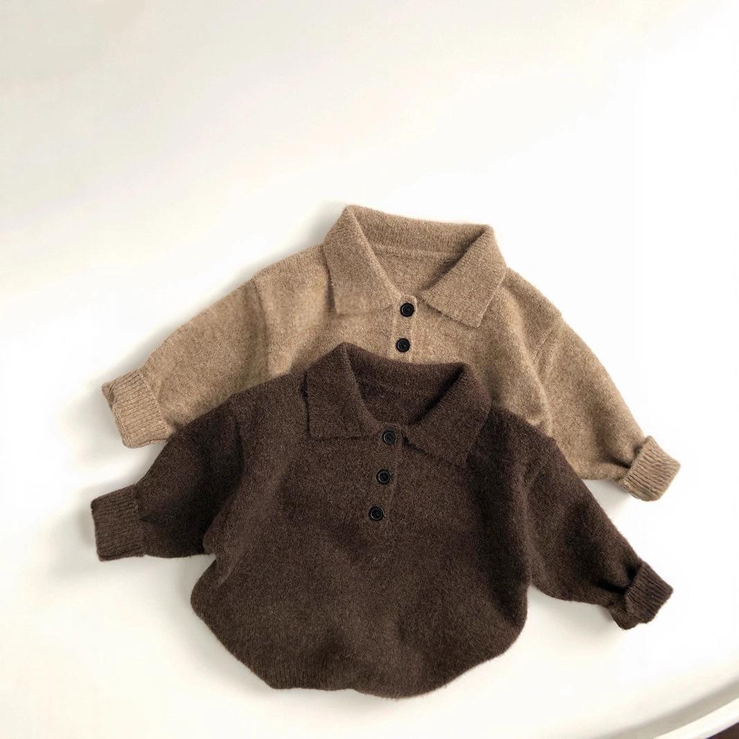 Boys Solid-color Pullover Knit Top