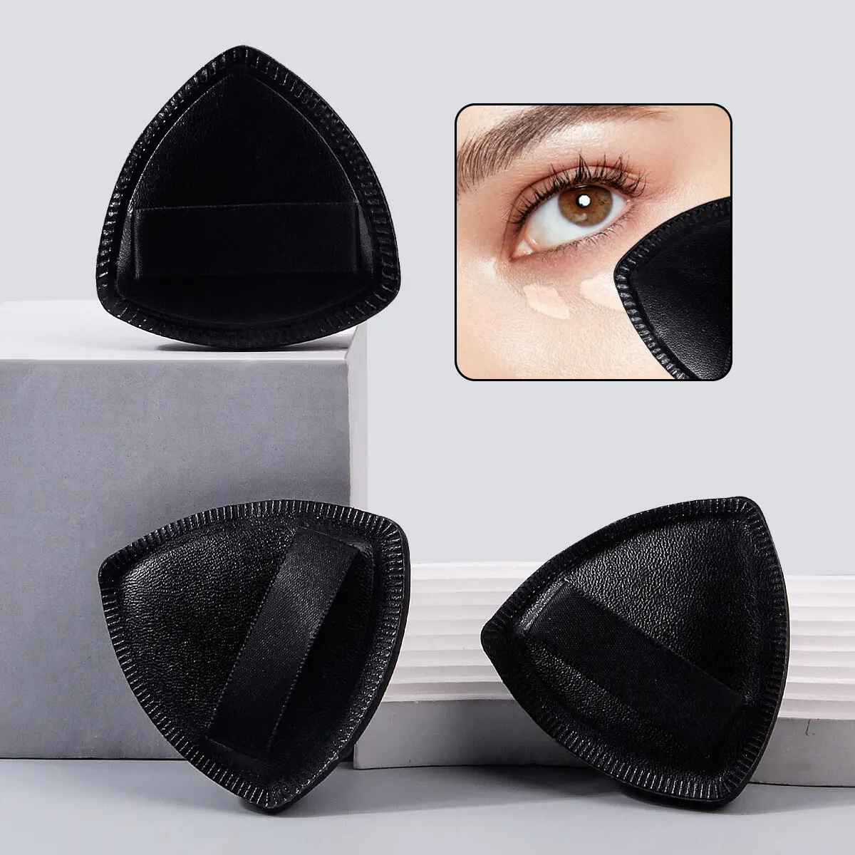 8-piece high-end black makeup brush set + sponge that doesn't cake powder, beauty tool combo photo 4