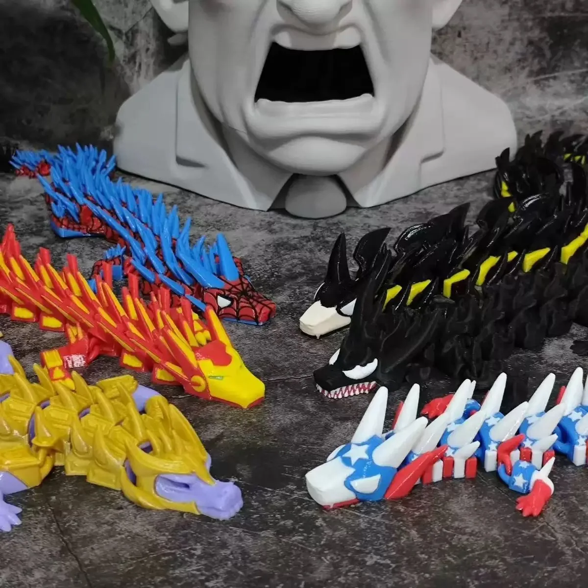 15inch Hero and Villain 3-D Printed Dragons Figurines Colorful Design and Detailed Features Home Ornament Birthday Gift photo 2