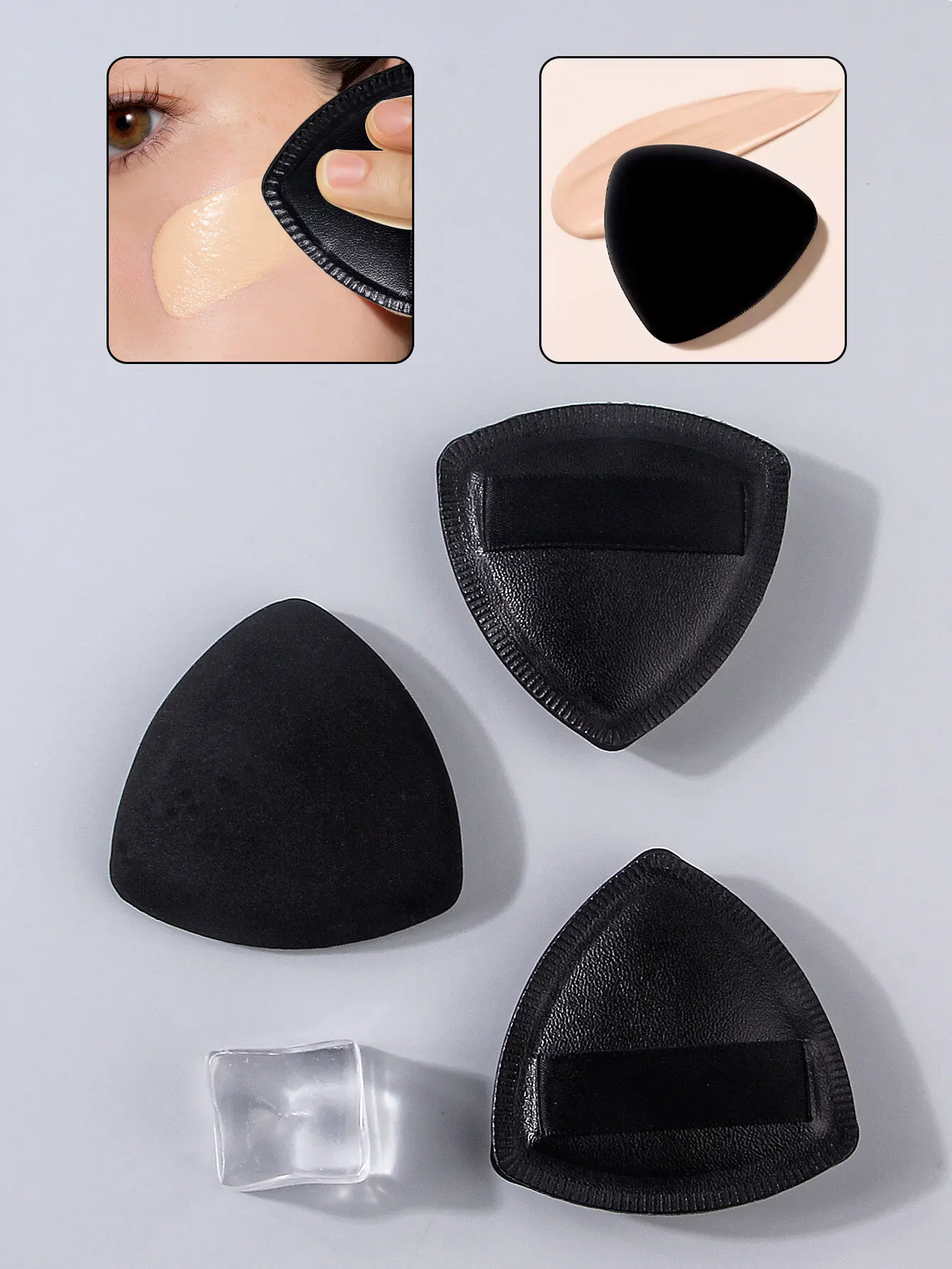 8-piece high-end black makeup brush set + sponge that doesn't cake powder, beauty tool combo photo 5