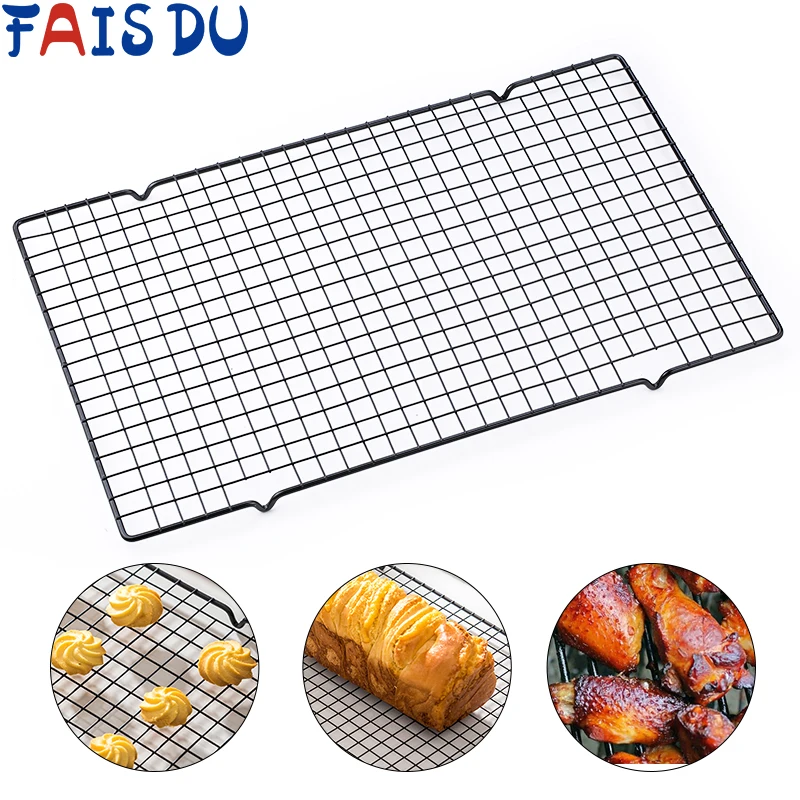 FAISDU 1pcs Single Layer Stainless Steel BBQ Bread Cake Cooling Rack Drip Dry Rack Cooling Grid Baking Pan Household Baking Tool photo 1