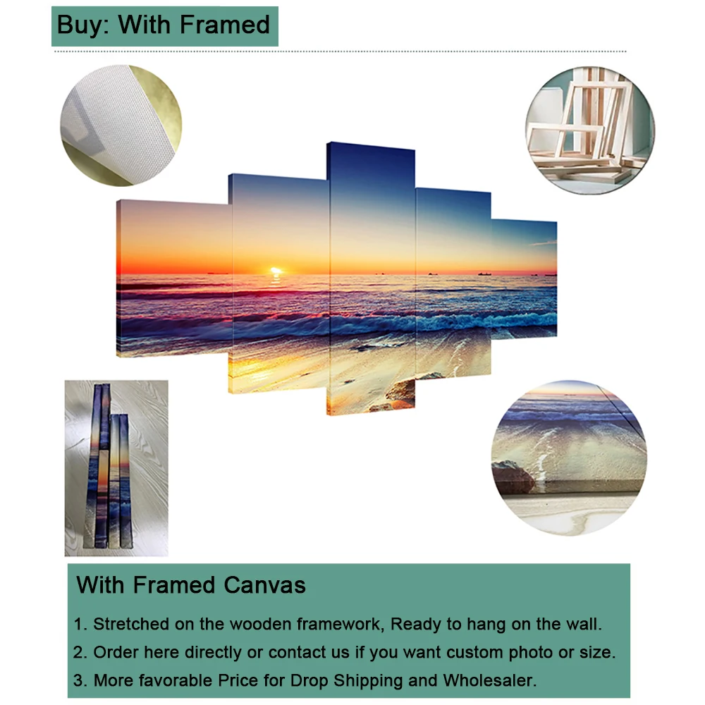 5 Pieces Wall Art Canvas Print Custom Photos Heros Movie Images Anime Poster Wall Decor Paintings for Interior Room Decoration photo 4