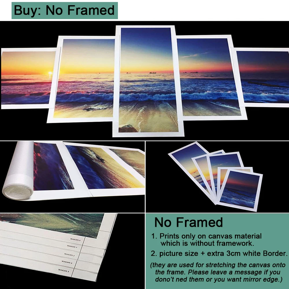 5 Pieces Wall Art Canvas Print Custom Photos Heros Movie Images Anime Poster Wall Decor Paintings for Interior Room Decoration photo 5