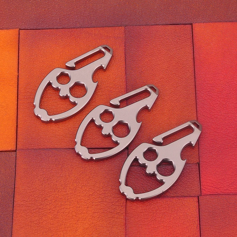 EDC Titanium Alloy Multi-function Crowbar Titanium Key Chain Hang Hook Mini Screwdriver Outdoor Tool photo 4