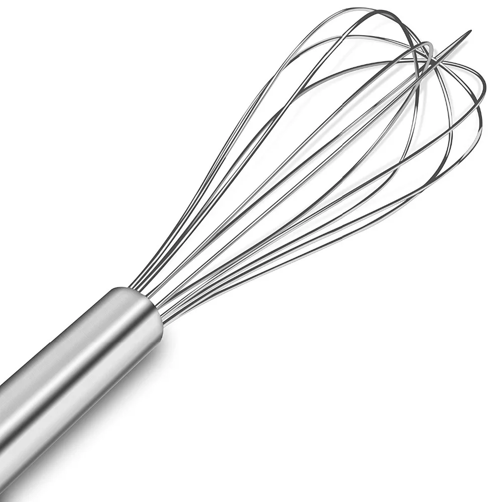 LMETJMA 8" 10" 12" Egg Whisk Stainless Steel Egg Whisk Kitchen Wire Balloon Whisk Milk Egg Beater Egg Mixing Mixer Tools KC0231 photo 2