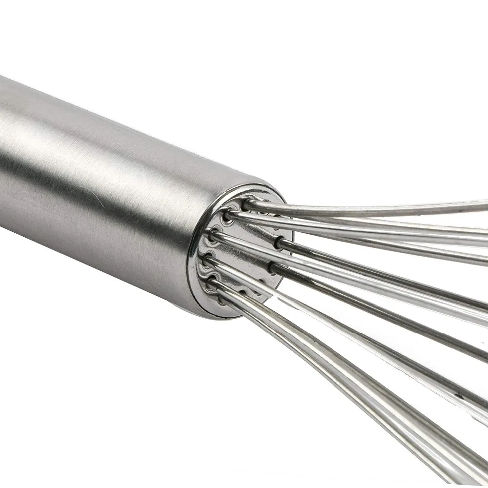 LMETJMA 8" 10" 12" Egg Whisk Stainless Steel Egg Whisk Kitchen Wire Balloon Whisk Milk Egg Beater Egg Mixing Mixer Tools KC0231 photo 3