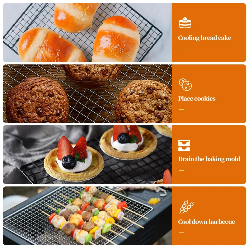 FAISDU 1pcs Single Layer Stainless Steel BBQ Bread Cake Cooling Rack Drip Dry Rack Cooling Grid Baking Pan Household Baking Tool photo 5
