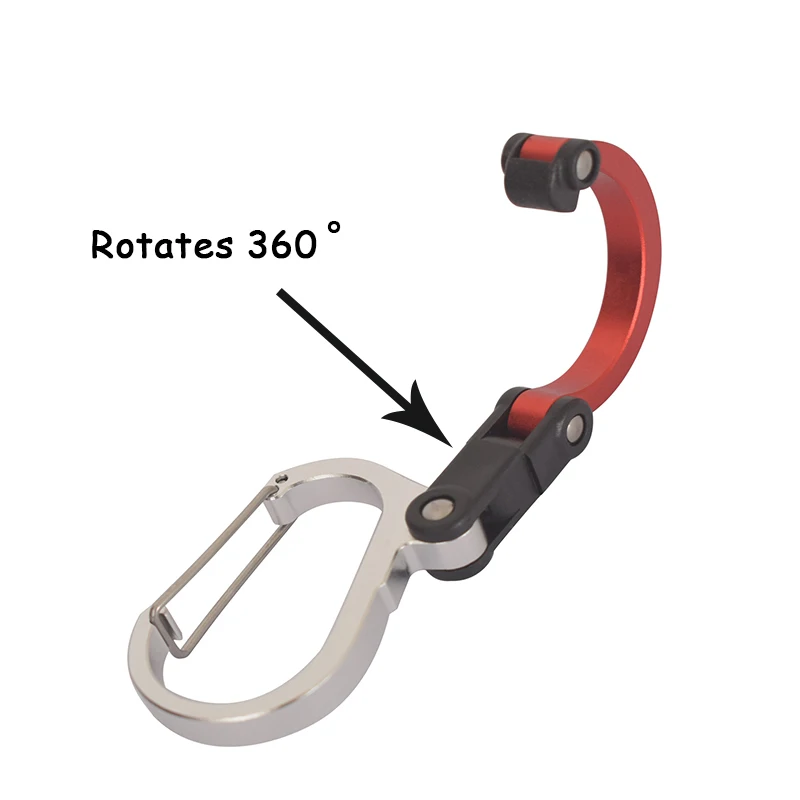 Multifunctional Hybrid Gear Clip Carabiner 360 Degree Rotating Hook Strong Buckle Camping Hiking Travel Backpack Outdoor Gadget photo 3