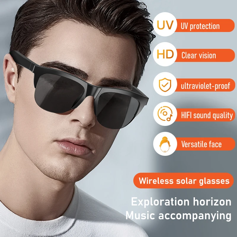 Smart Bluetooth V5.3 Sunglasses Glasses Call Outdoor Sports Headphones HIFI Black Technology Anti-touch UV For Men And Women photo 4