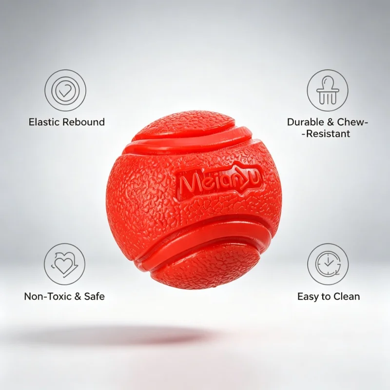 Puppy Dog Toy Bouncy Rubber Ball High Bounce Durable Chew Resistant Pet Toys Outdoor Throw And Fetch Training Ball For Dogs photo 5