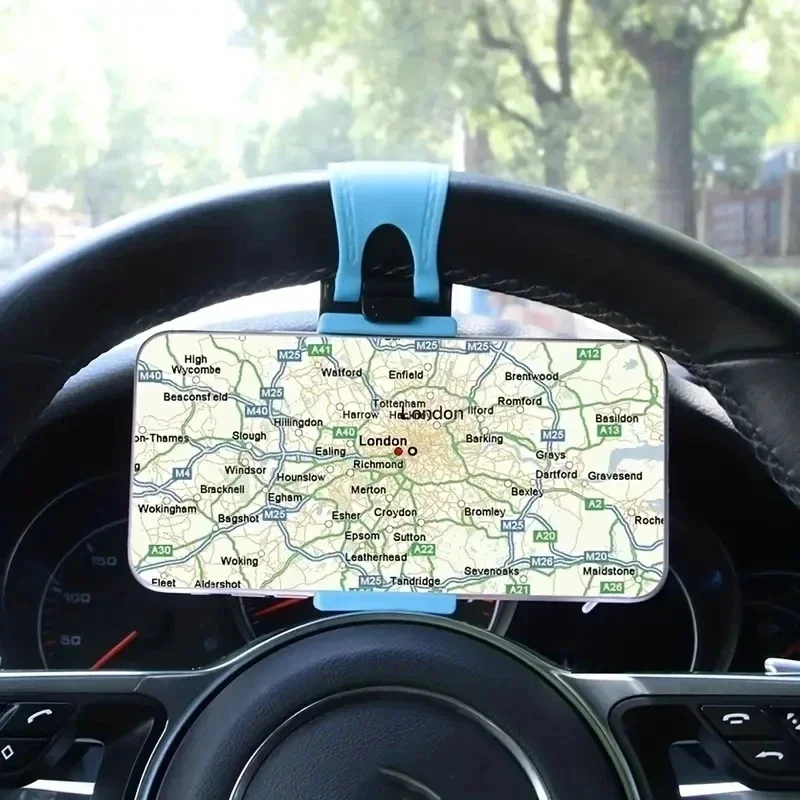 Universal Steering Wheel Car Phone Holder, Telescopic Clip Mobile Phone Stand, Auto Navigation Phone Mount for All Smartphones photo 3