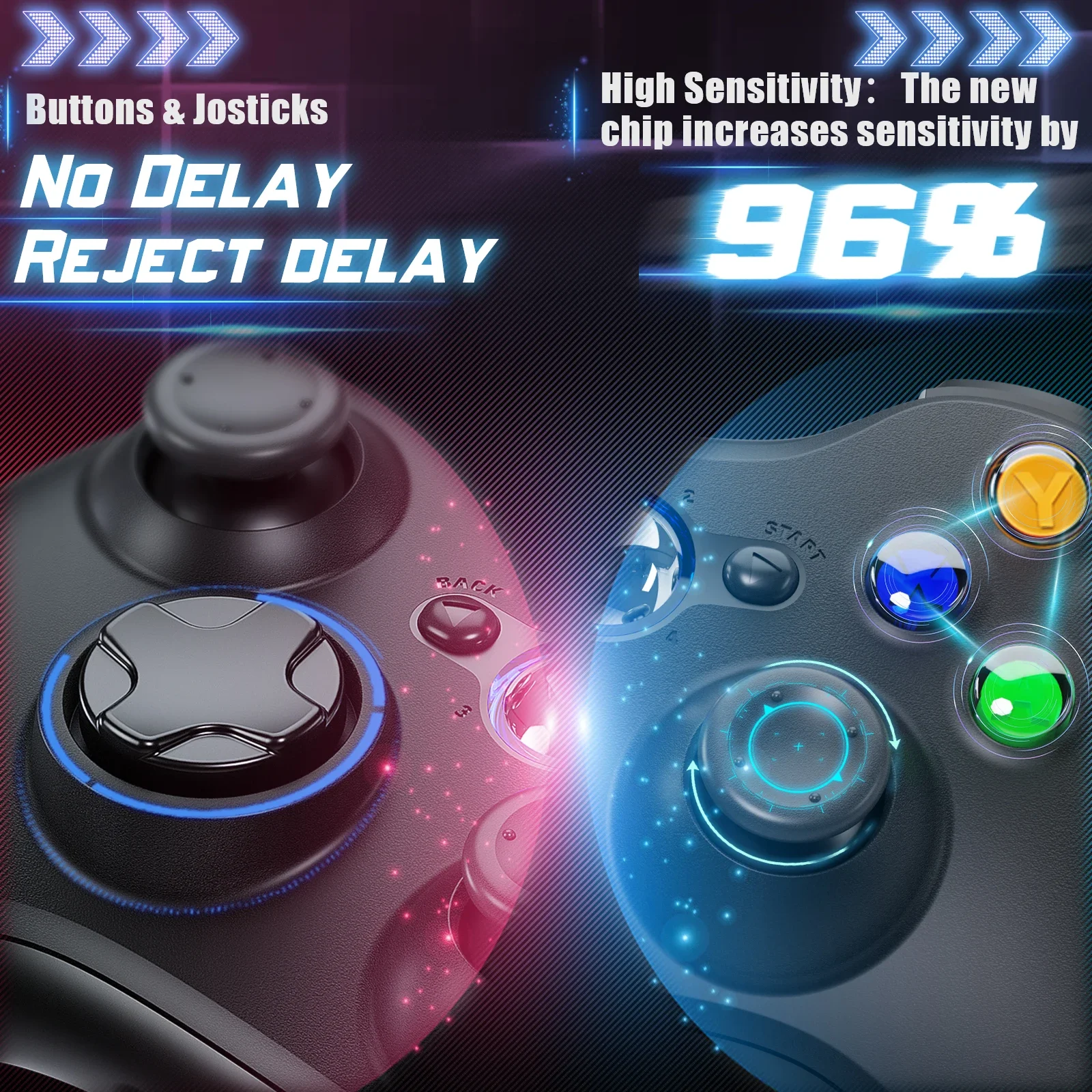 Wireless Gamepad Controller 2.4GHz ,Dual-Vibration Turbo Function ,For Xbox 360/360 Slim/Pc Game Controller Joystick photo 2