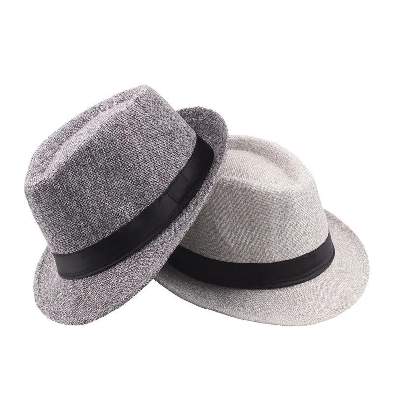 Trendy Wide Brim Men Straw Hat Women Summer Solid Color Fedoras Jazz Sun Cap Outdoor Casual Panama Cowboy Hats photo 2