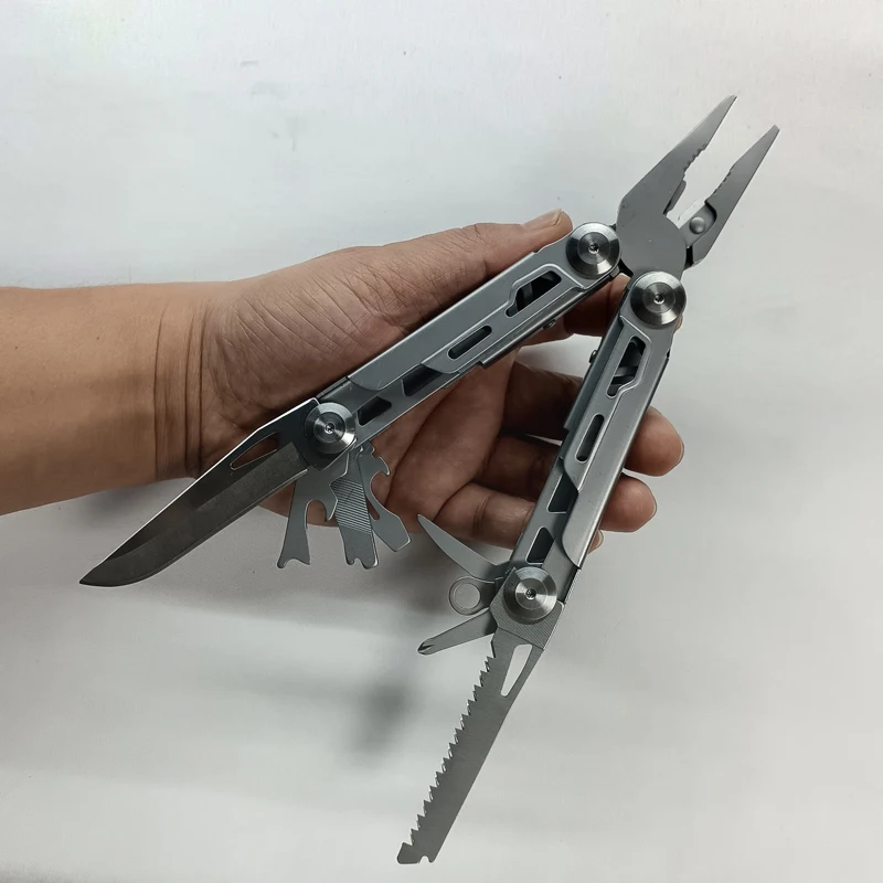 Stainless Steel Folding Multitool Pliers with Knife, Saw, Screwdriver, Can Opener, Bottle Opener for Camping, Hiking, Survival photo 1