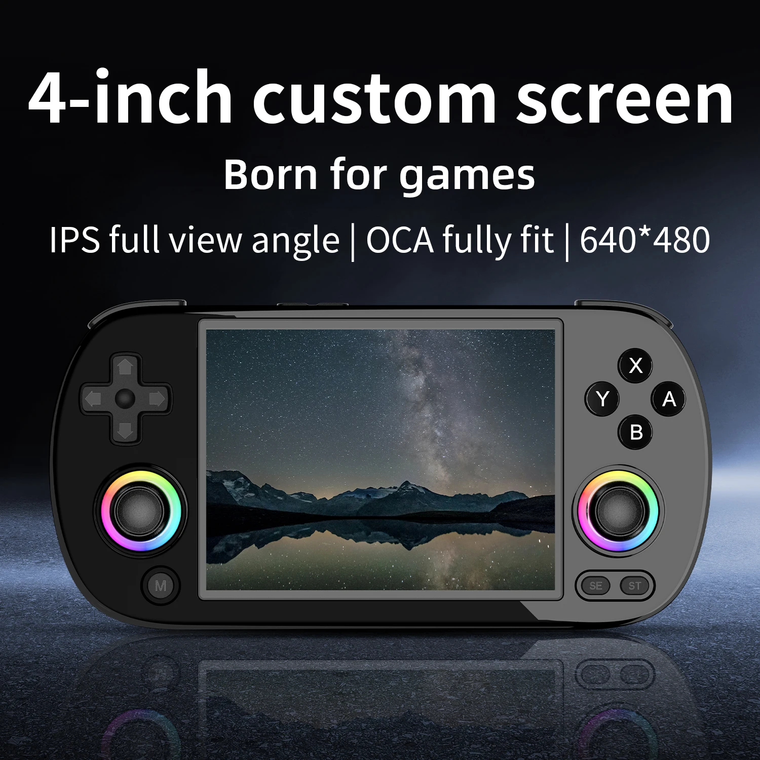 ANBERNIC RG40XX H Handheld Game Console 4'' Screen Linux System Joystick RGB Lighting Effect RG40XXH Video Player Trimui Console photo 2