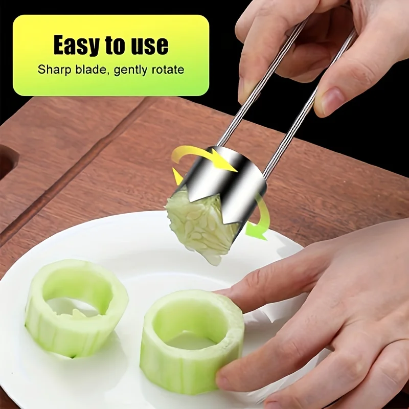 Stainless Steel Corers Portable Core Remover Fruit and Vegetable Core Extractor Kitchen Tools for Pitting Chili Peppers Melons photo 3