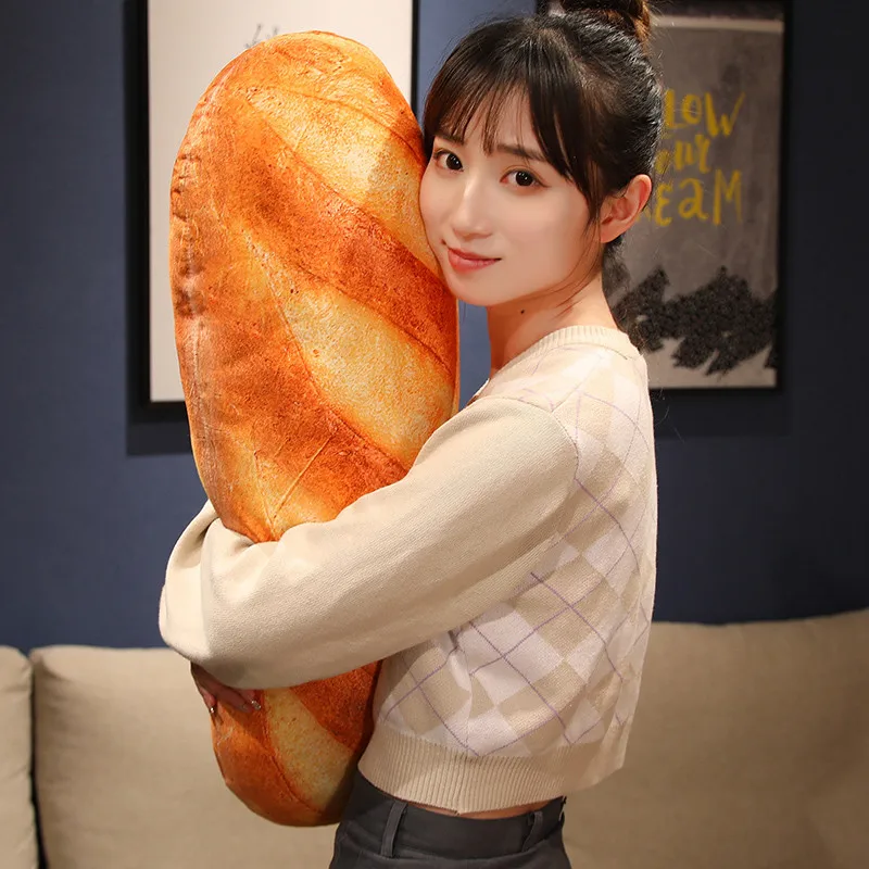 French Bread Plush Pillow Stuffed Printing Images Food Plushie Peluche Party Prop Decor Sleeping Companion Man Gift photo 3