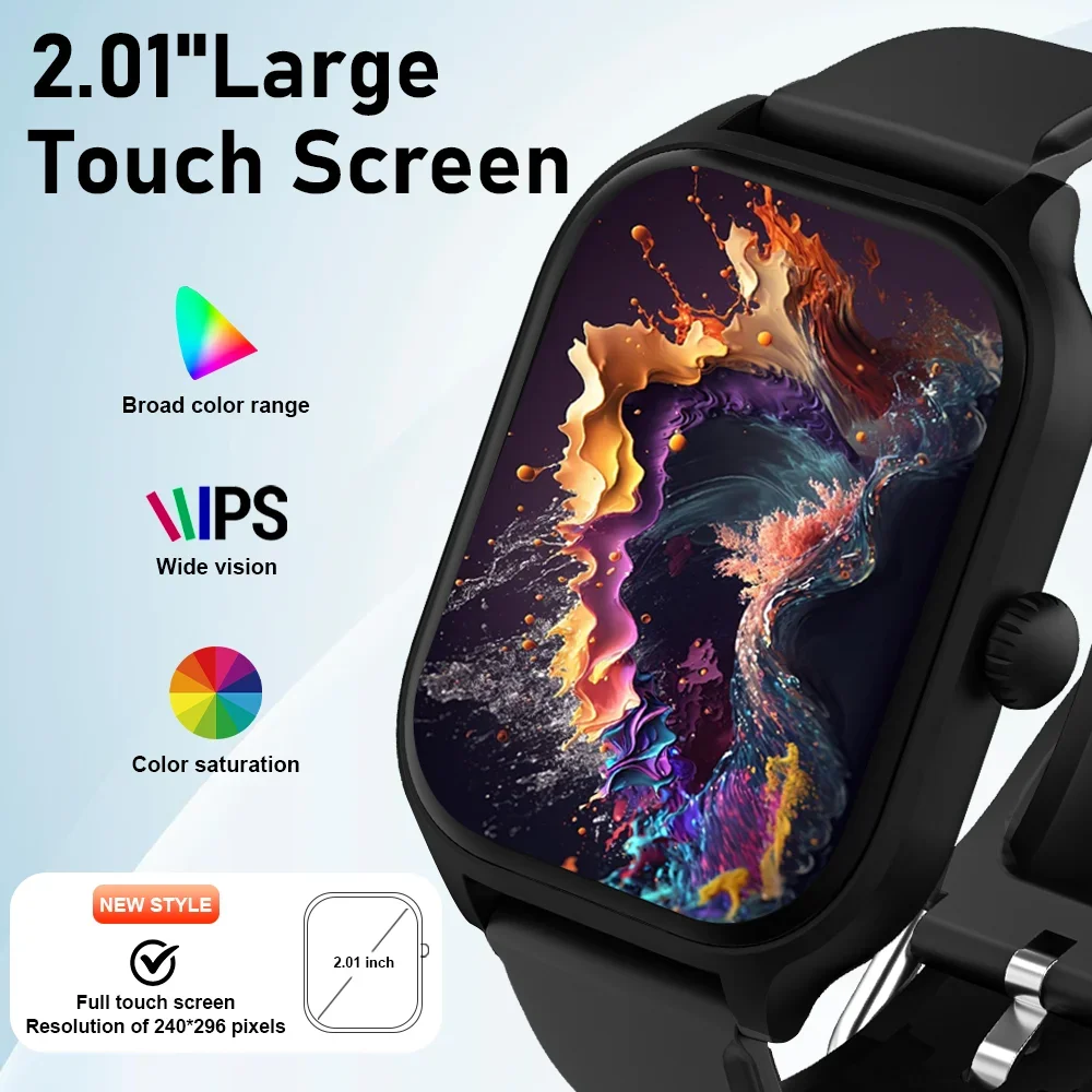 2026 New Men's Smart Watch Women's Gift 2.01inch HD Full Touch Screen Sports Fitness Watch Electronics Bluetooth Talk Smartwatch photo 3