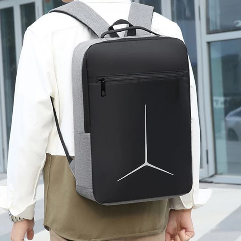 Classic Geometric Print Laptop Backpack Durable Waterproof Rucksack, Spacious Storage for Businessmen Students Everyday Use photo 5