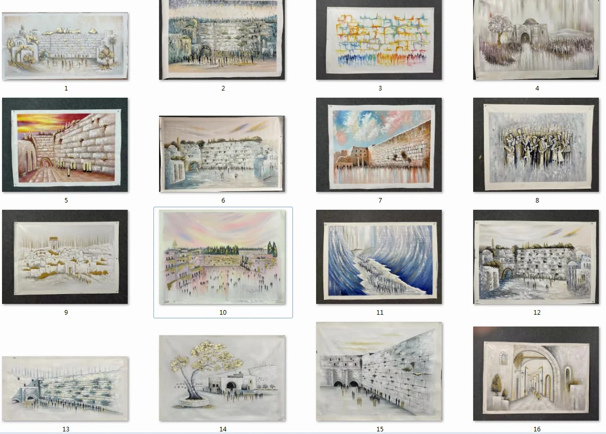 Custom Hand Painted Oil Paintings From Your Photos High Quality Old City In Jerusalem Western Wall Mural Pictures For Home Decor photo 6