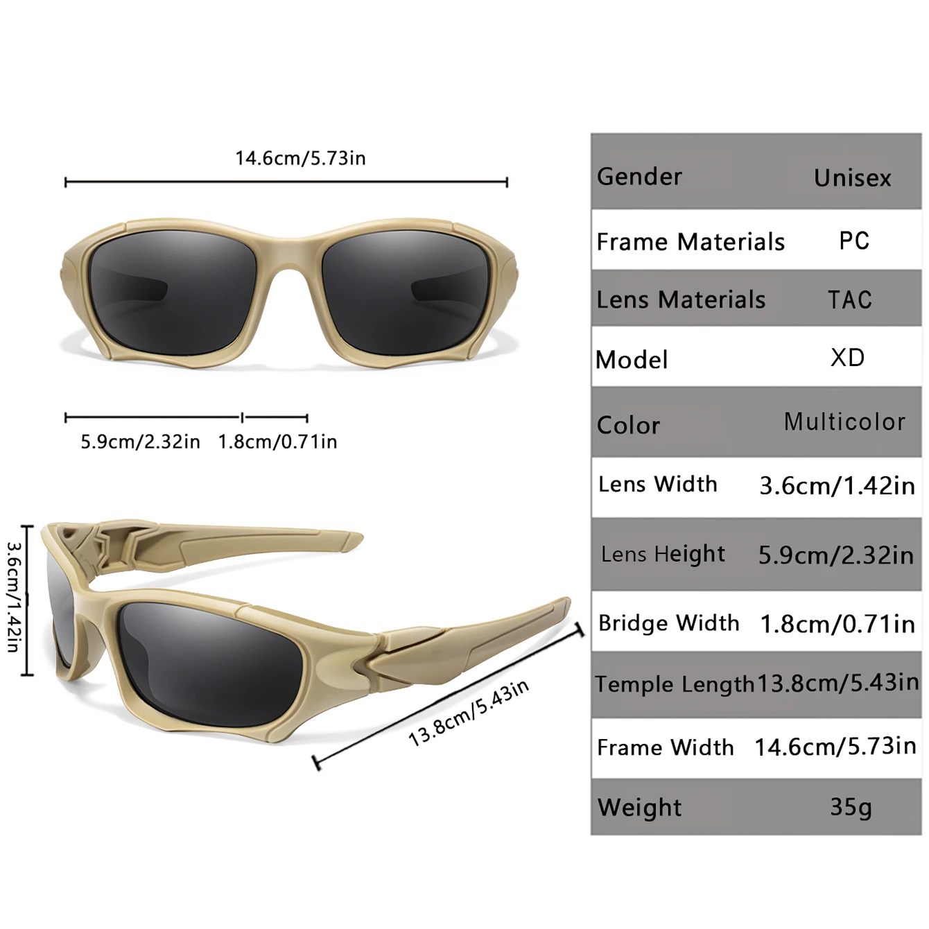Polarized Fishing Sunglasses for Men Women Classic Camouflage Shades with UV Protection for Outdoor Driving Cycling Hiking photo 2