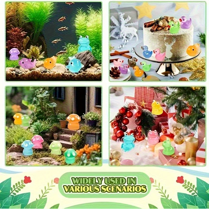 30-100pcs Luminous Mini Resin Animal Figurines Glow in The Dark Fish Tank Aquarium Ornament  Aquatic Landscaping Decor Accessory photo 5