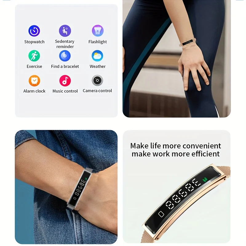 2026 Women Smart Bracelet With Heart Rate Monitor Activity Fitness Tracker Sports Wristband Waterproof Smart Watch Men Smartband photo 4