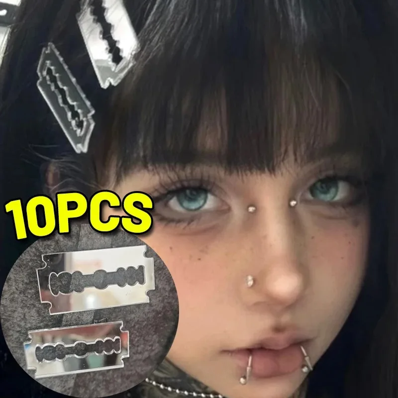 Y2K High Simulated Blade Hairpins for Subculture Fashion Girls Funny Niche Acrylic Knife Gothic Hair Clips Cosplay Accessory photo 2