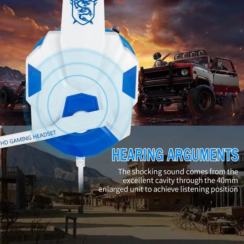 RGB LED Light Gaming Headsets With Mic Low Latency 3.5mm Wired Gaming Headphone For Computer PS4 PS5 Xbox Bass Stereo Earphones photo 4