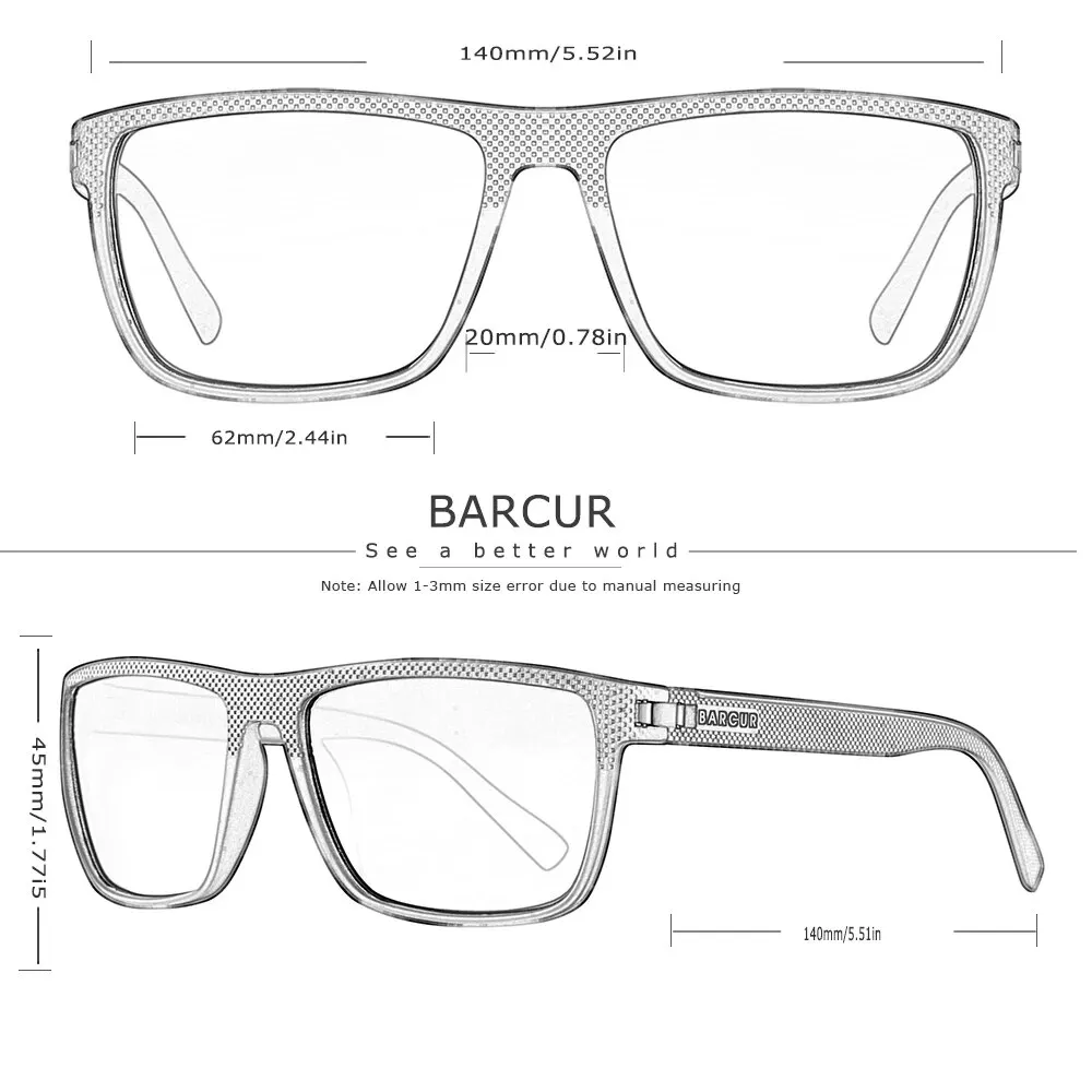 BARCUR Design TR90 Sunglasses Men Polarized Light Weight Sports Sun Glasses Women Eyewear Accessory Oculos UVAB Protection photo 4