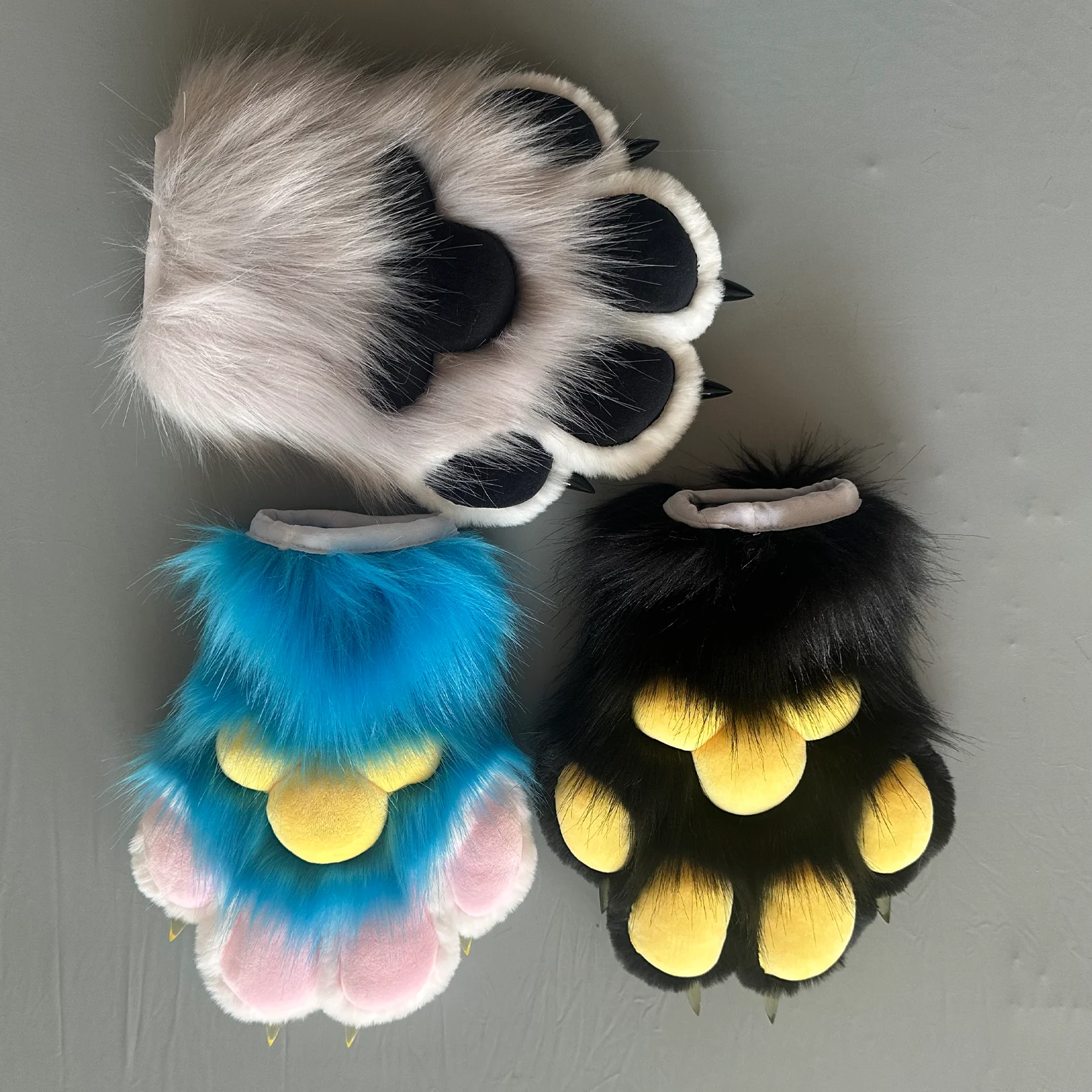 Built-in Whistle Fursuit Paw Gloves, Cosplay Furry Claw Gloves Decompression Toys for Adult Costume Halloween Party photo 3