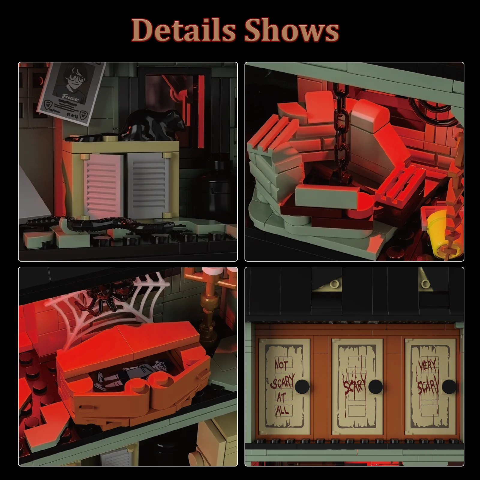 Horror Haunted House Building Blocks Set Neibolt Mansion Model Desktop Display Ornament Home Room Decoration Halloween Collectible Gift for Adult Hobbyists photo 4