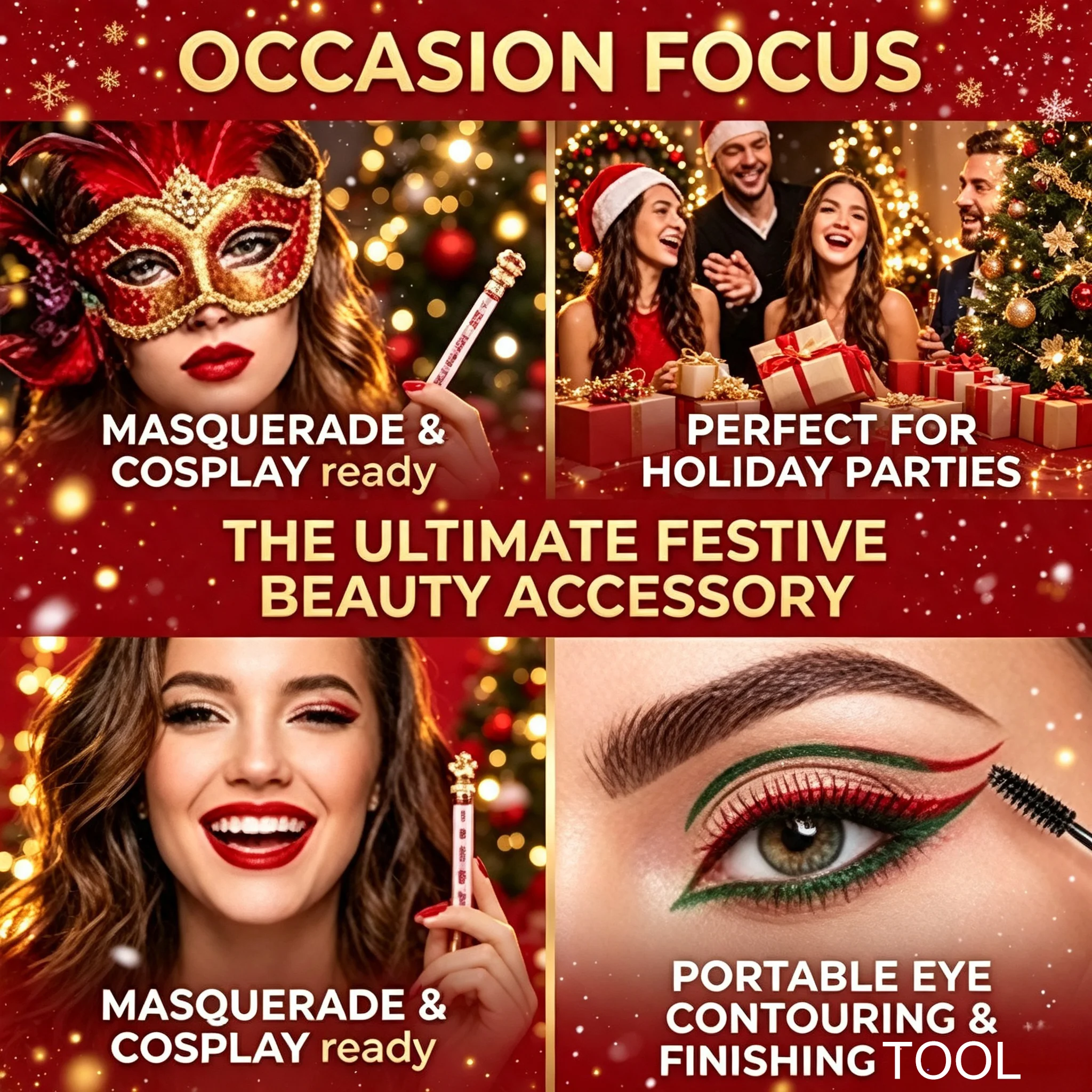 10Pcs Christmas Eyelash Brush Set Santa Snowflake Mascara Wands Spoolies Eyebrow Comb Lash Extension Tools Xmas Beauty Gifts photo 5