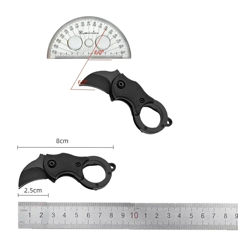 NEW Mini Keychain Pocket Knife Stainless Steel Camping Small Mini Portable Knife Peeler Fixed Blade Multi EDC Tool with Chain photo 4