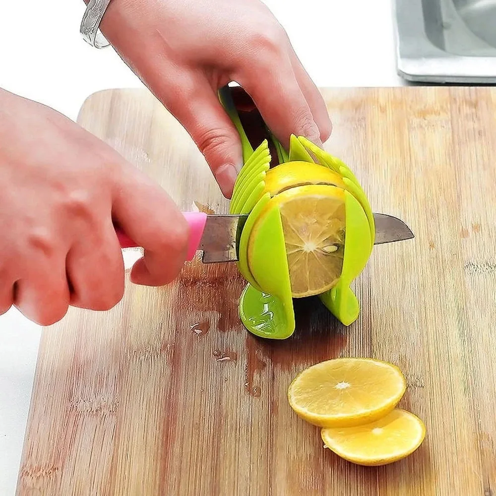 Stainless Steel Kitchen Handheld Orange Lemon Slicer Tomato Cutting Clip Fruit Slicer Onion Slicer KitchenItem Cutter Accessorie photo 5