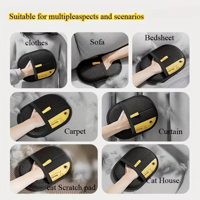 2-Piece Pet Hair Removal Gloves – Double-Sided Cat Brushes, Anti-Shedding Grooming Gloves, Hair Control Care Tools photo 2