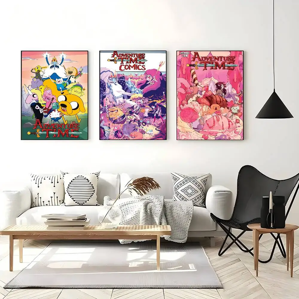 A-Adventures Cartoon Time Anime Whitepaper Poster Waterproof Paper Sticker Coffee House Bar Aesthetic Art Wall Painting photo 3