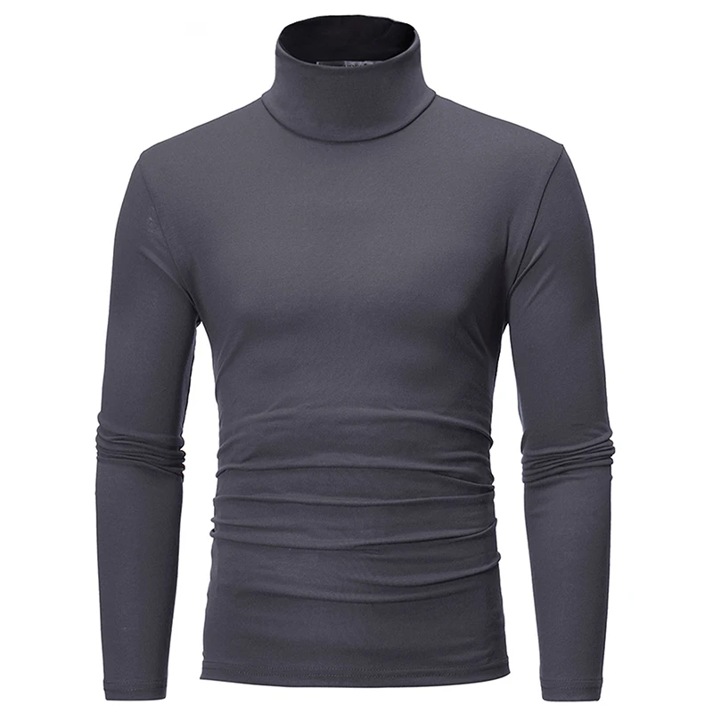 Thermal Underwear Tops Men Winter Clothes Thermal Shirt Autumn Men's Winter Tights High Neck Thin Slim Fit Long Sleeve T-shirt photo 3