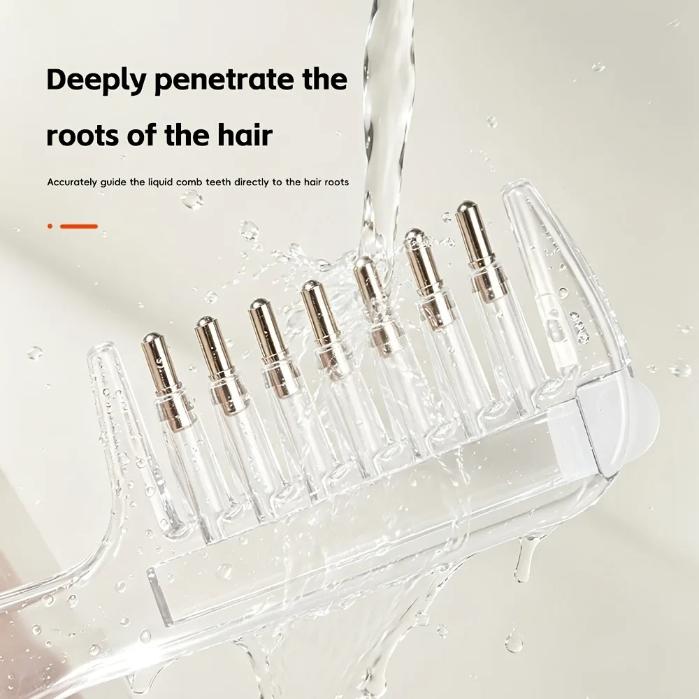 Portable Transparent Hair Root Comb Liquid Guide Applicator Scalp Massage Comb Hair Oil Serum Brush Anti-Leak Hair Care Tool photo 4