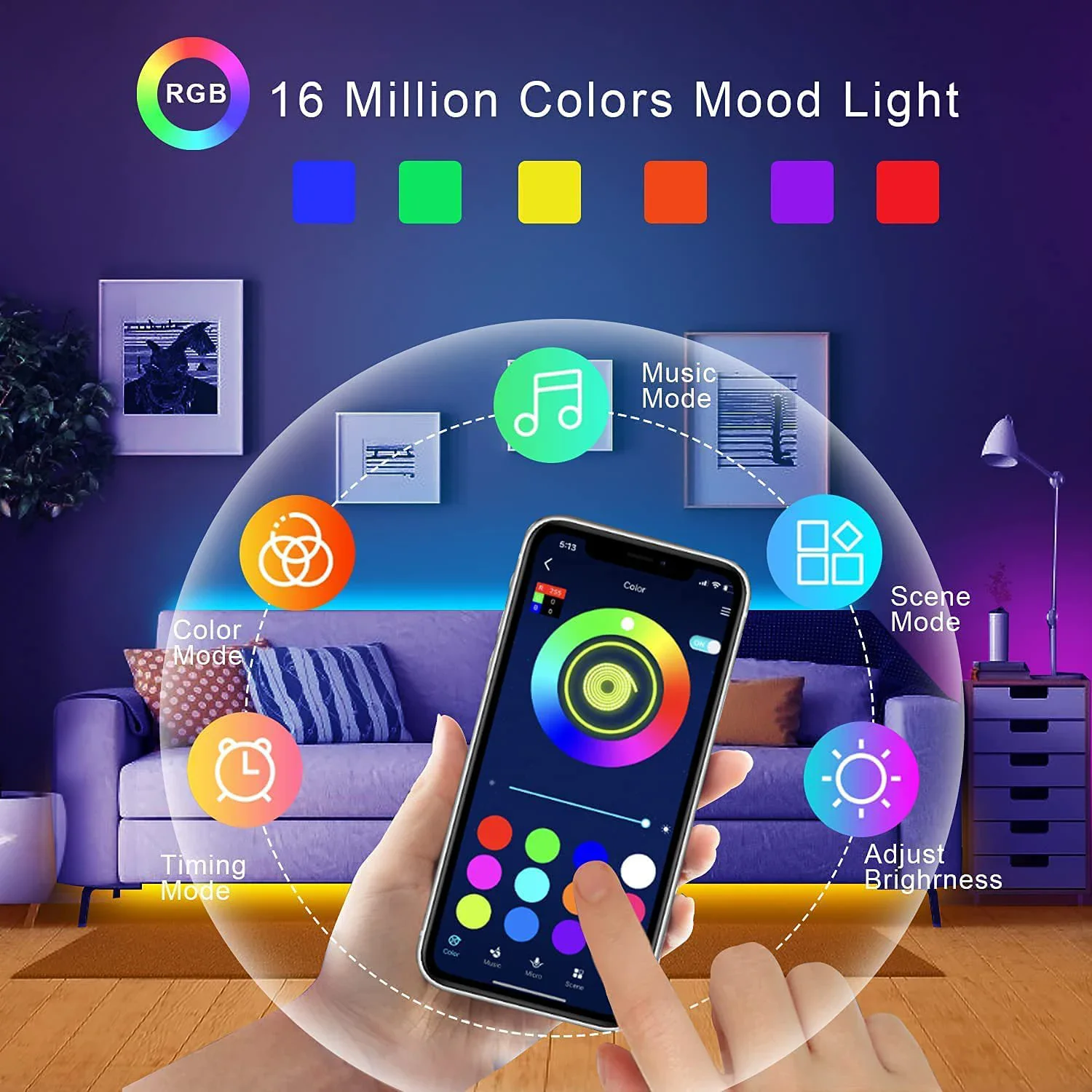 LED Strip Lights 24V 5050 RGB Led Light Flexible Lamp Tape Ribbon Luces Led Diode for Room Decor Lighting with EU US Plug 5m-40m photo 4