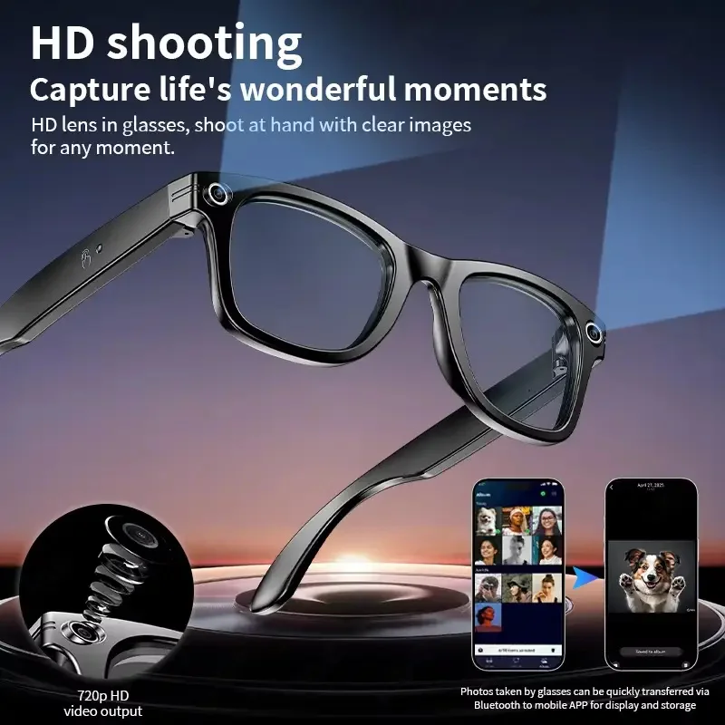 AI Smart Glasses with 8MP Camera Video Recording 100+ Languages Translation Sunglasses Bluetooth Call Music Play Men Women 2026 photo 2