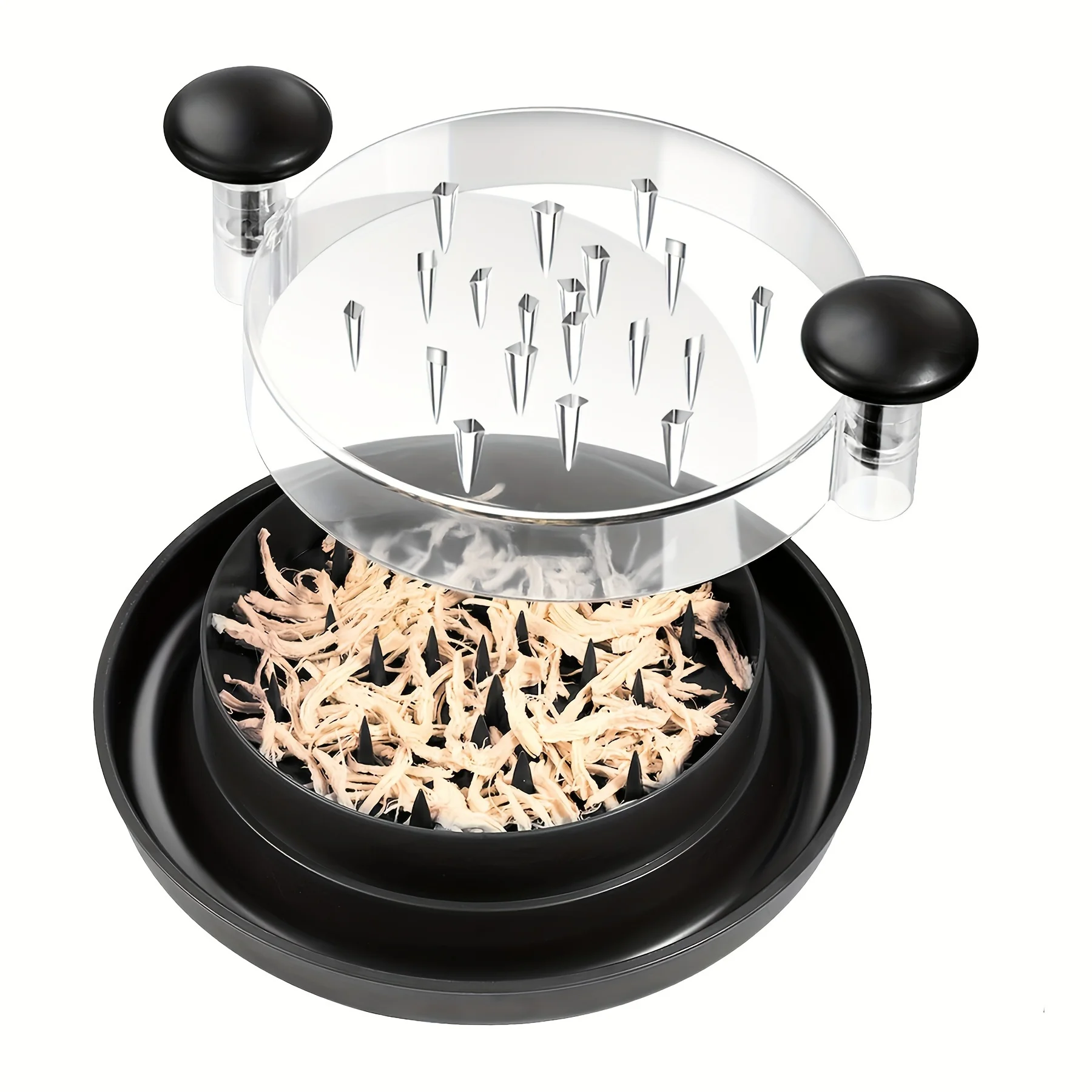 Upgraded Chicken Shredder with Transparent Cover: Large Anti-Slip Rotating Tool for Chopping Chicken, Beef, Cabbage,Vegetables photo 1
