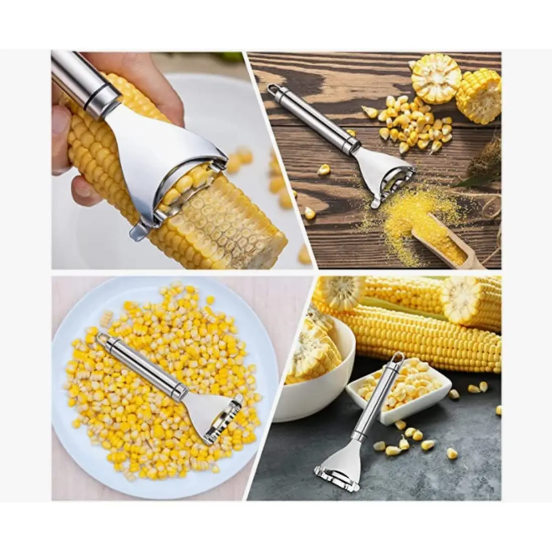 Home Y-Shaped Corn Peeler - Stainless Steel Fast Kernel Remover 3 Seconds Per Corn Kitchen Corn Shelling Lazy Tool photo 3