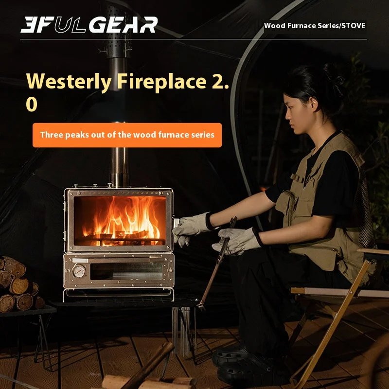 3F UL GEAR Firewood Stove 2.0 Winter Outdoor Camping Tent Wood Brazier Stainless Steel Hiking Burning Heater Burner With Chimney photo 3