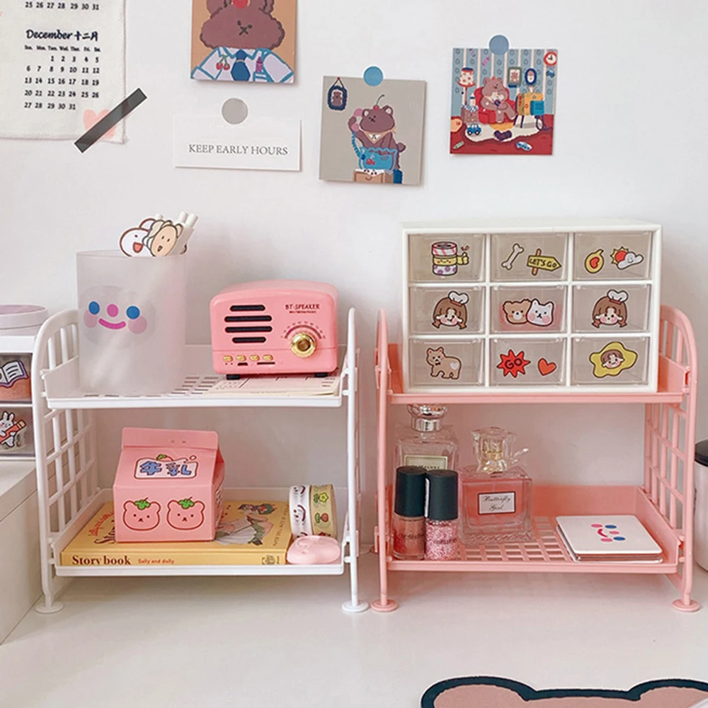 High Appearance Horizontal Desktop Storage Shelf Simple Multi-storey Dormitory Storage Shelf Computer Office Available photo 5