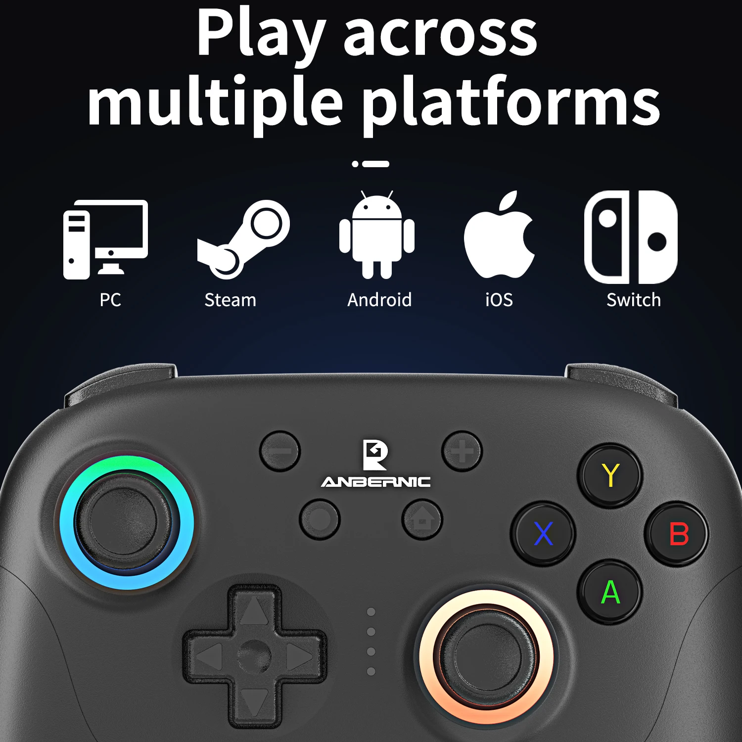 ANBERNIC RG P01 Retro Games Controller Wired/Wireless Bluetooth RGB Hall Effect Joystick XBOX Gamepad for PC Android IOS Steam photo 2