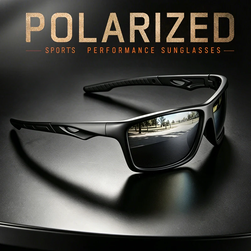 Vintage Outdoor Polarized Sunglasses Men Women Shield Lens Sports Sun Glasses PC Frame TAC Lens Wide Fit Durable UV400 photo 1